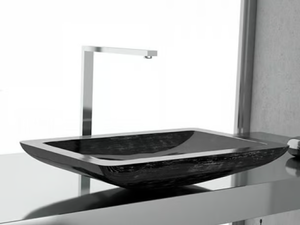 VOGUE - Countertop rectangular washbasin _ Glass Design